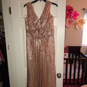 Rose gold sequin dress